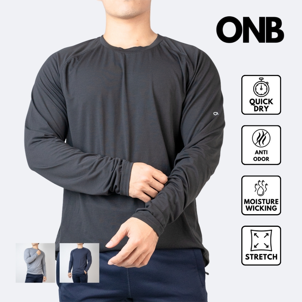 Kaos olahraga pria kaos gym pria lengan panjang GPFIT var 1