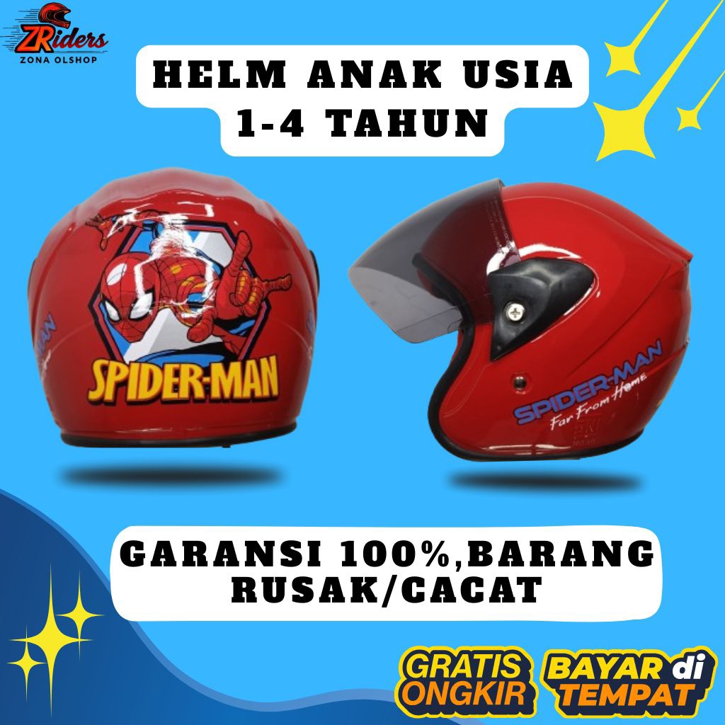 Helm Anak Lucu SNI Usia 2 3 4 5 Tahun Helm Anak Laki Laki Perempuan Karakter Lucu