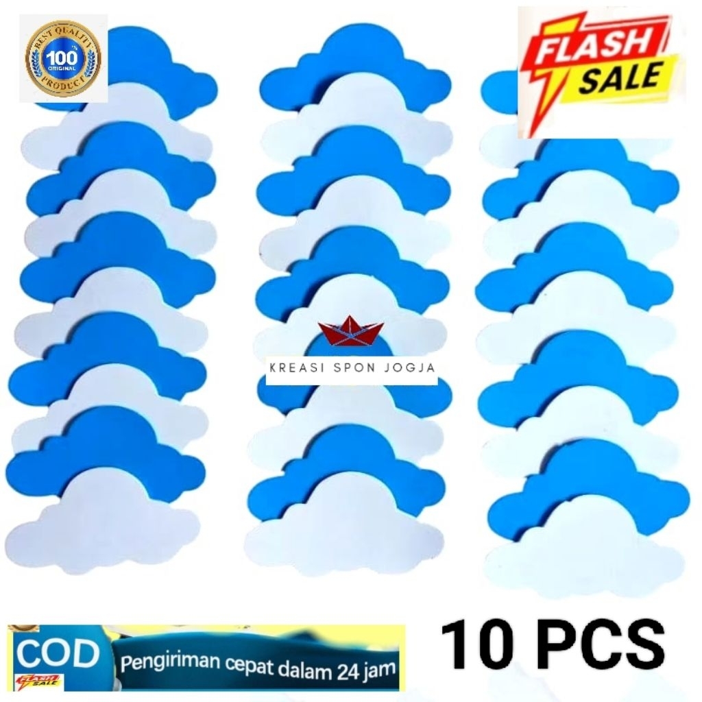 promo super murah Termurah ( 10 pcs ) Hiasan Awan Bahan Spon Eva ( 35 × 15 CM ) Dekorasi Ruang / Kel