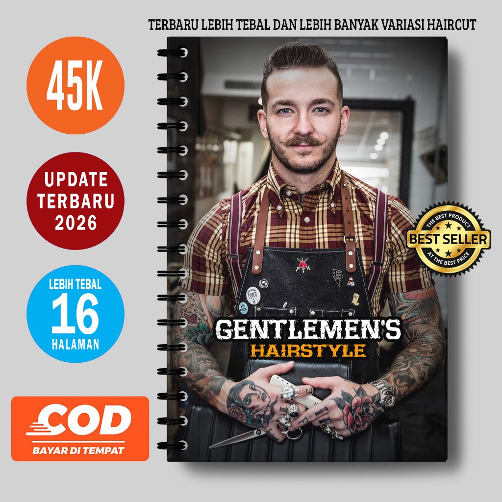 Buku Katalog Barbershop Pangkas Rambut Pria - 16 Halaman Haircut Terlariss - Buku Wajib Barbershop