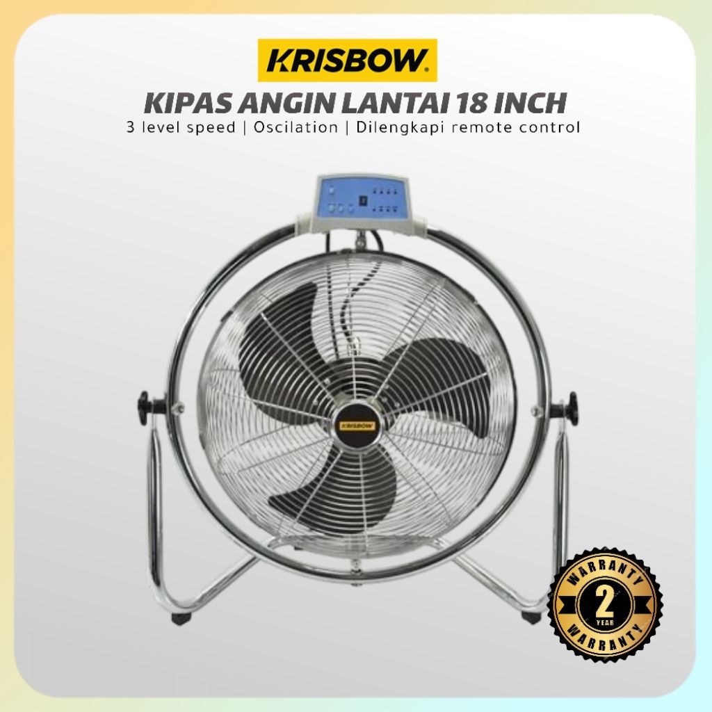 KIPAS ANGIN LANTAI BESI 18 INCH REMOTE KRISBOW