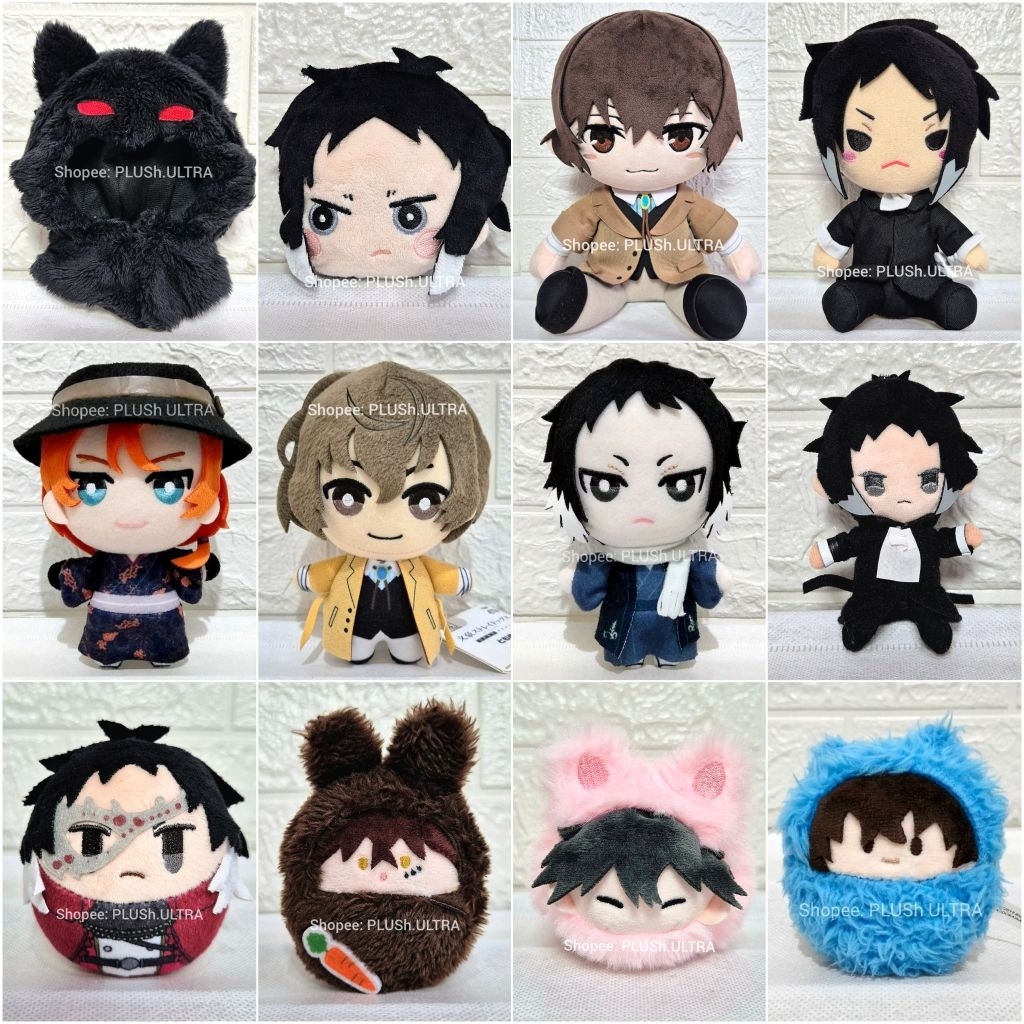 Osamu Dazai Chuya Ranpo Tetcho Bungo Stray Dogs BSD Anime Plush Doll Keychain Gantungan Kunci Ganci 