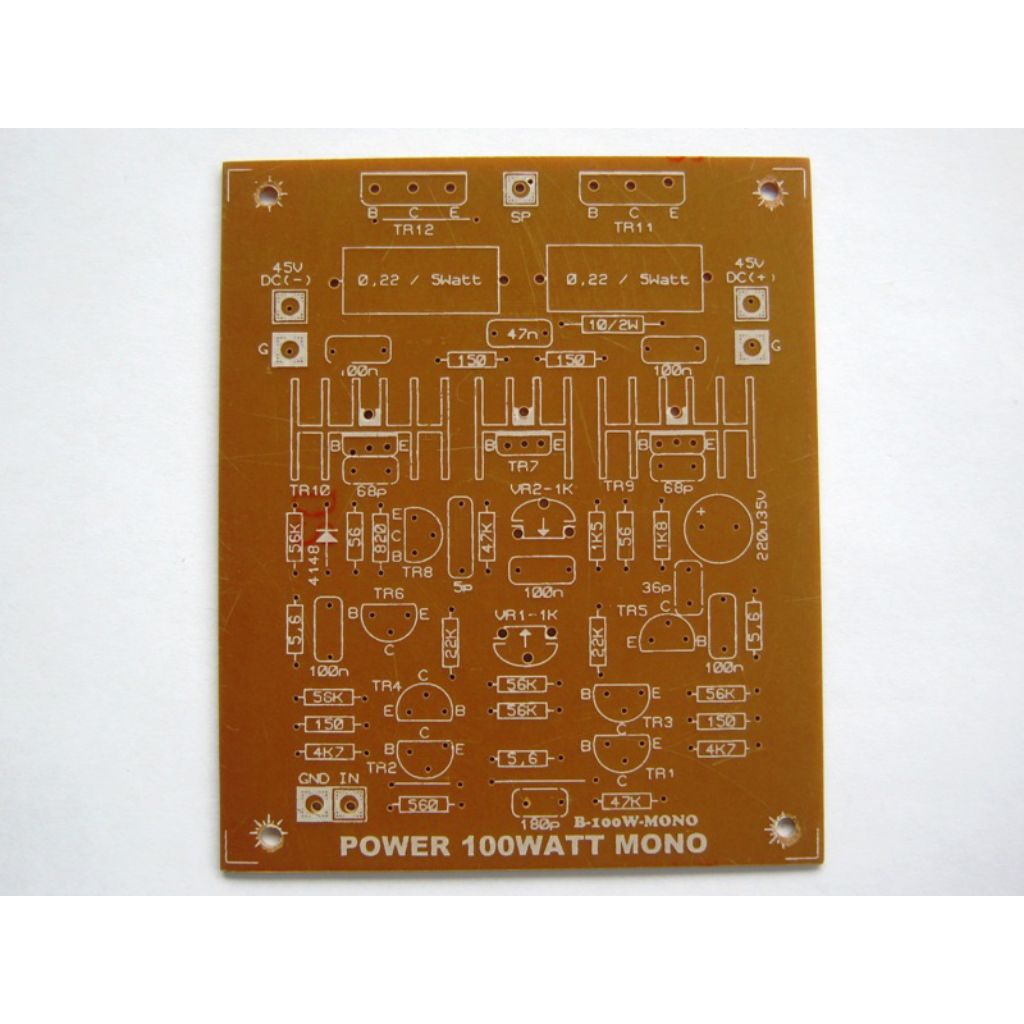 PCB power amplifier class A 100 watt mono