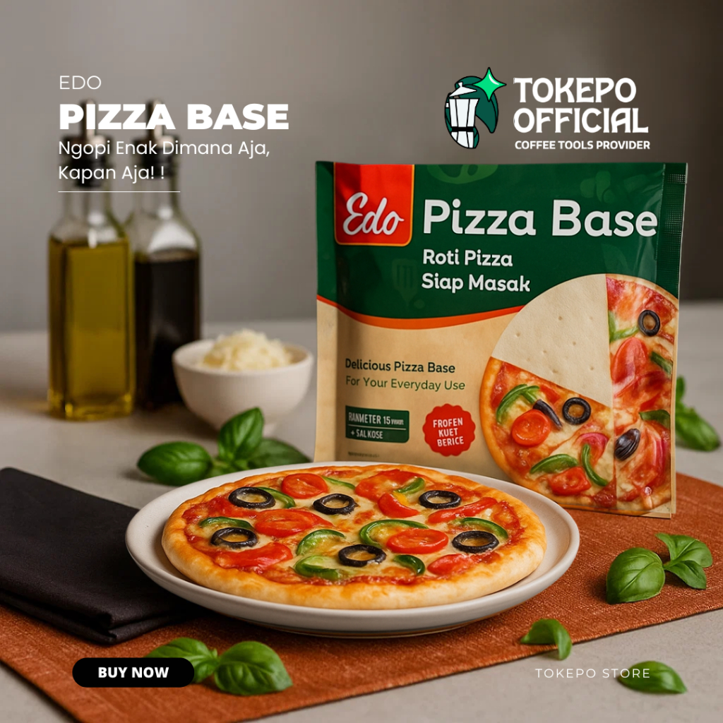 Edo Pizza Base Frozen Adonan Roti Pizza Italia Mini Polos Instan Beku Siap Saji Diameter 15cm 120g i