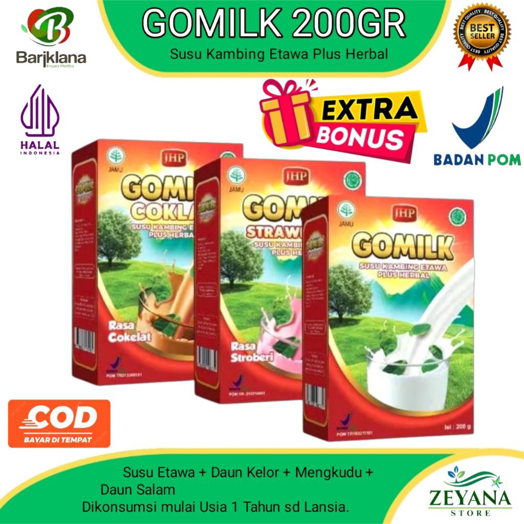GOMILK 200gr – Susu Etawa untuk Anak 1 Tahun ke Atas | Nafsu Makan, Pencernaan, Tulang, Maag