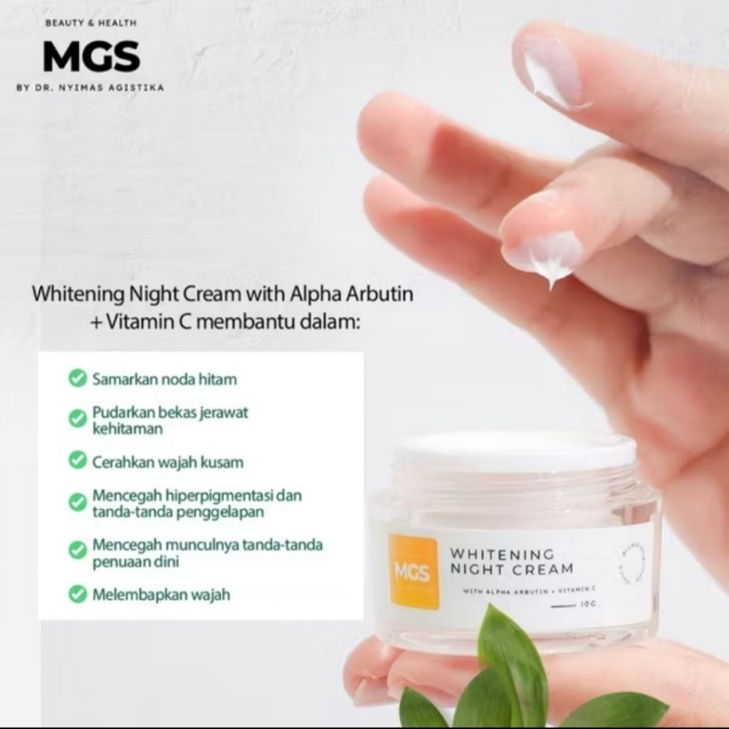 WHITENING NIGHT CREAM with Alpha Arbutin + Vitamin C MGS