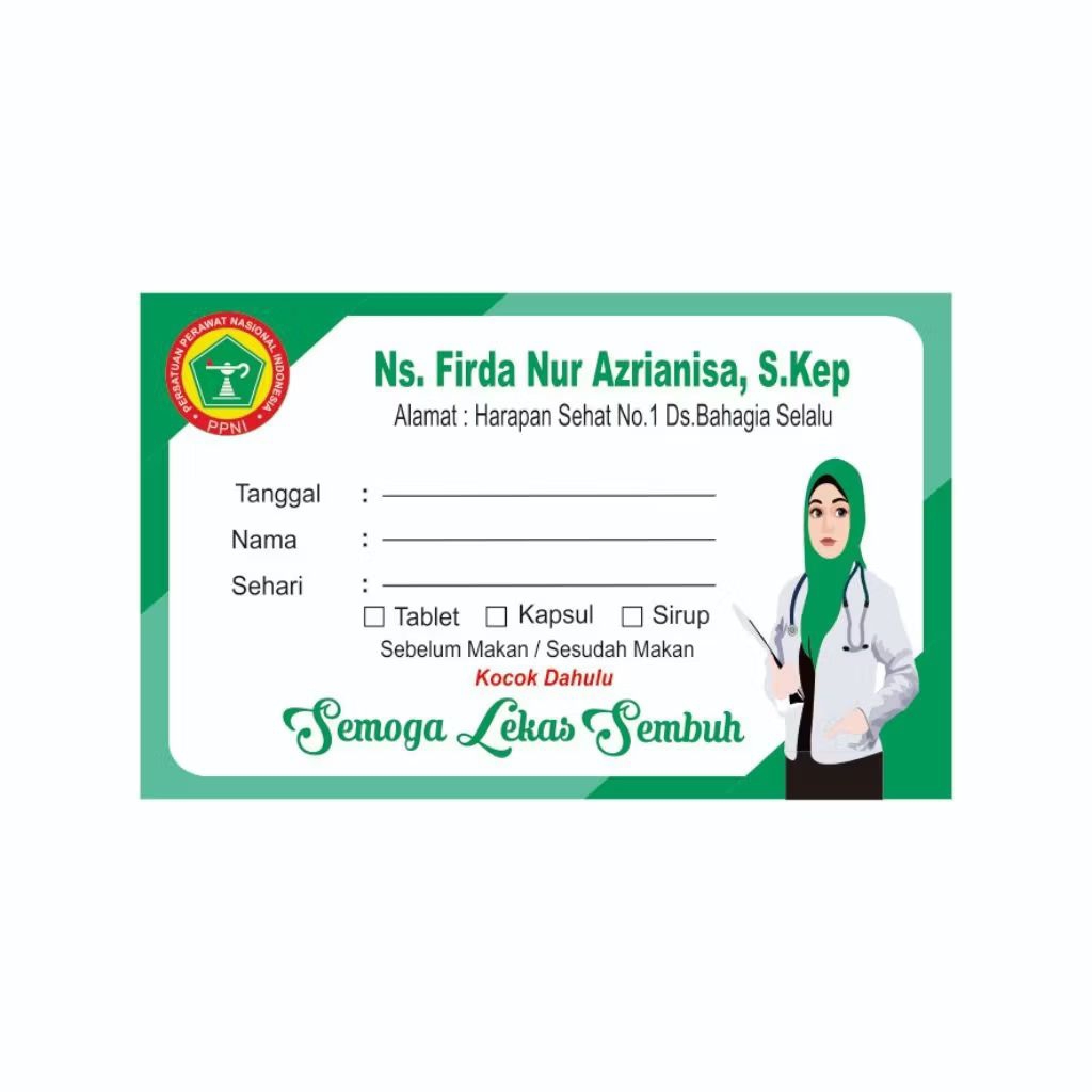 Stiker Label Obat Perawat/Mantri  ( isi 50 pcs )