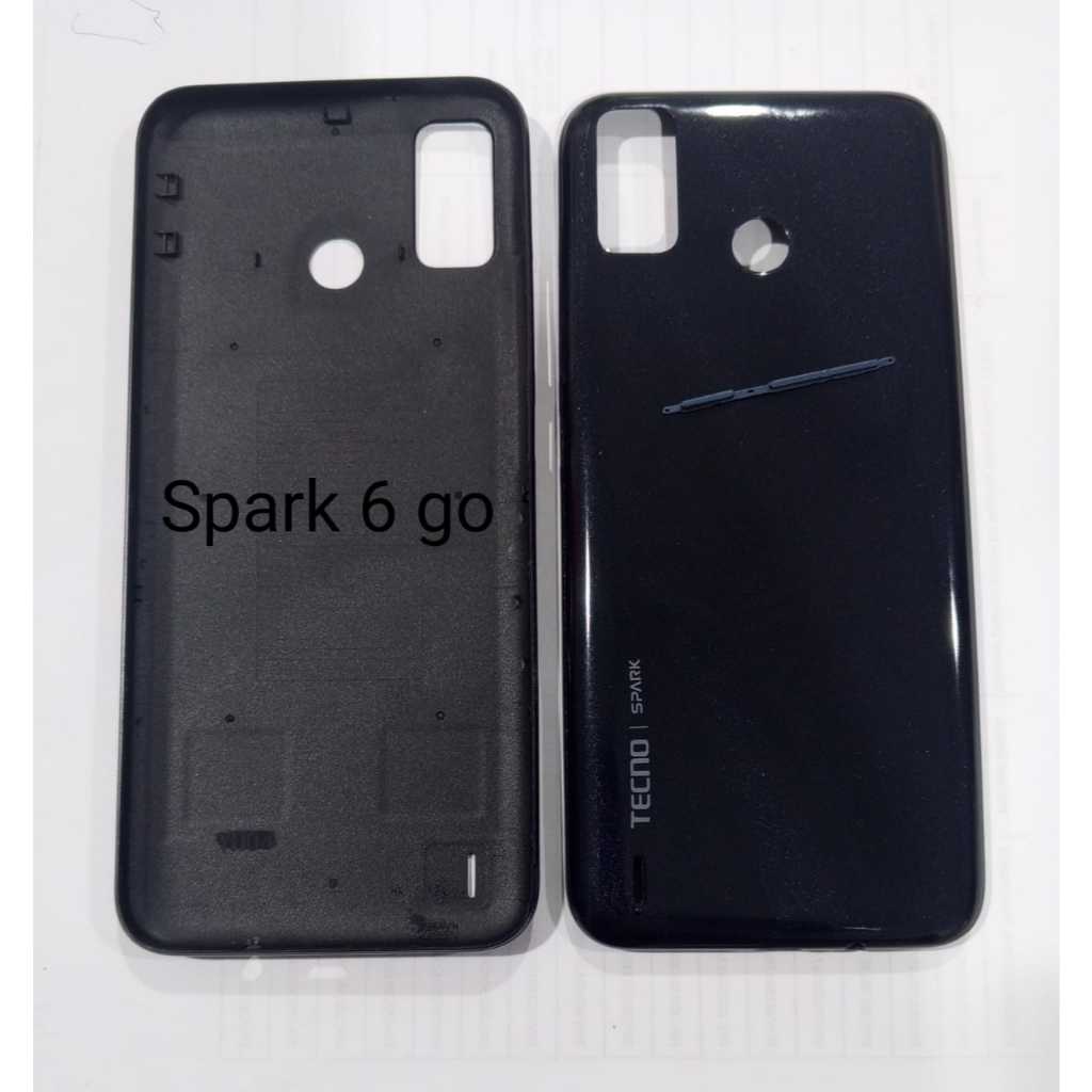 Backdoor Back Cover Tutup Belakang Tecno Spark 6 go Black