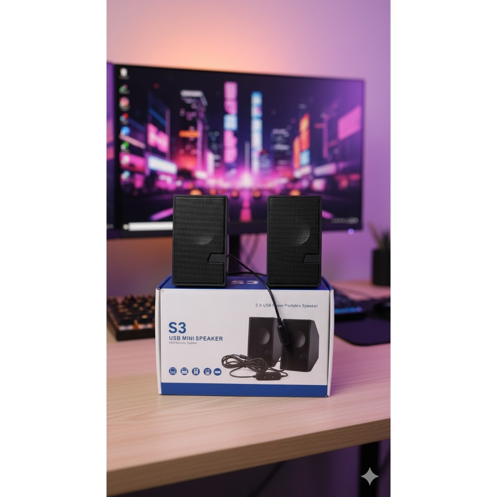 Speaker Komputer S3 Suara Superbass / Speaker Laptop Mini Usb LED Portable