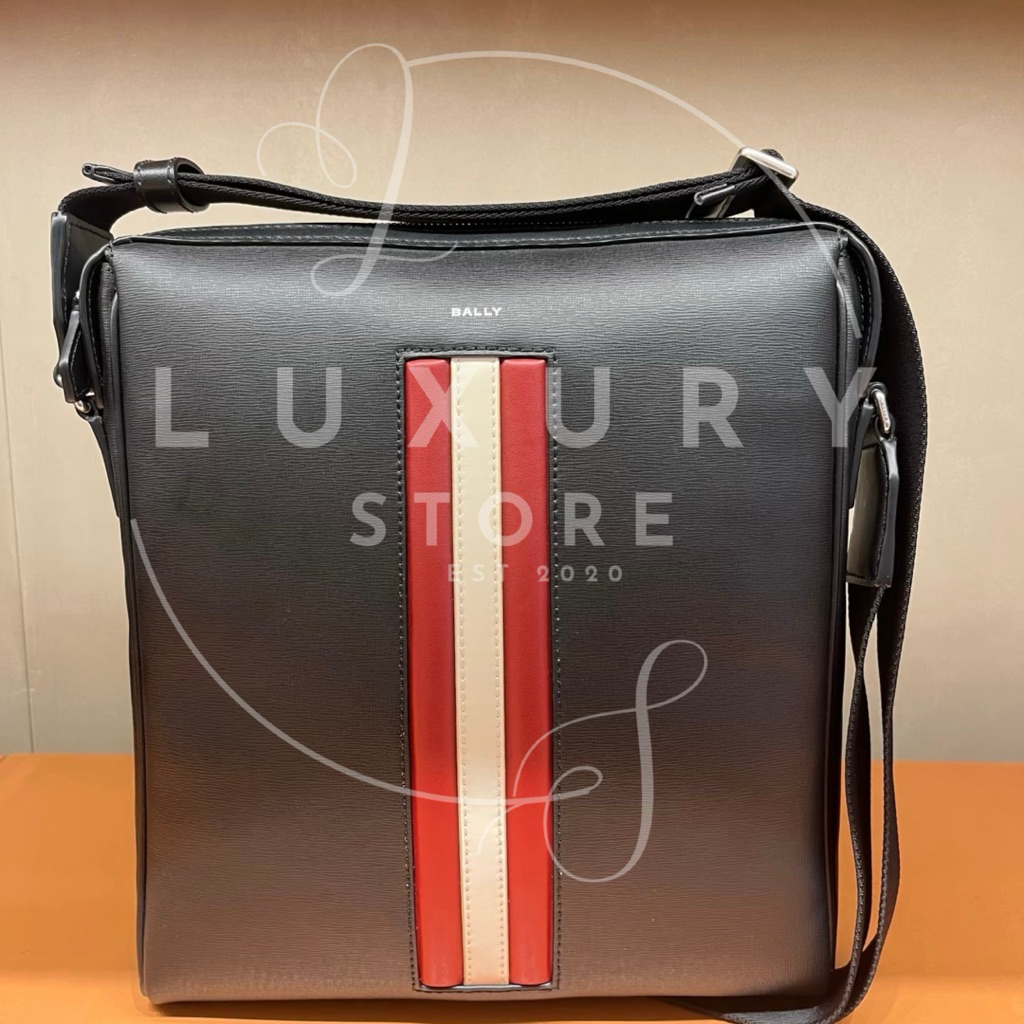 LUXURY STORE Tas Bally Mythos Crossbody Bag In  Black Recycled Leather Original Quality