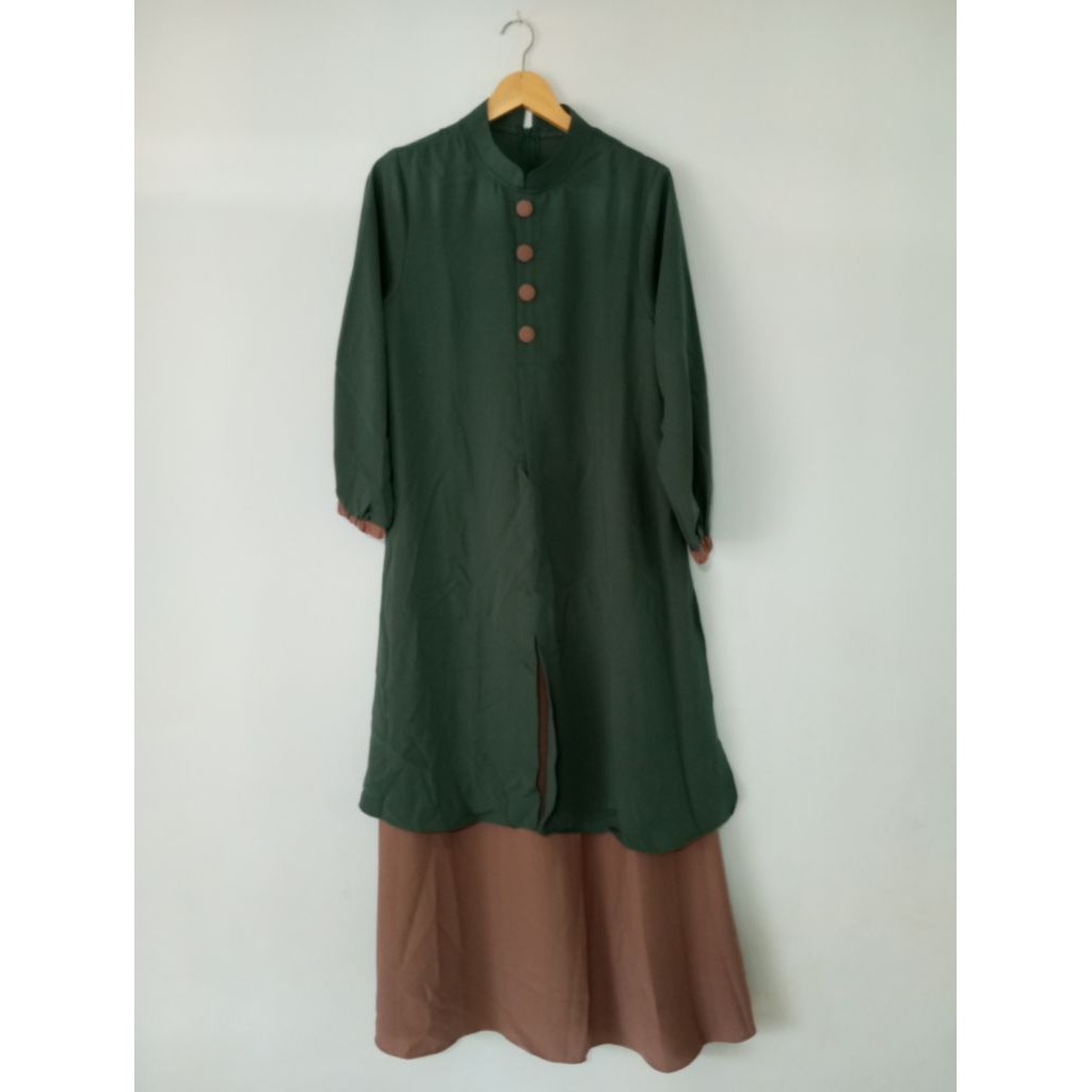 Gamis Yoris Malaysia warna Hijau Tua