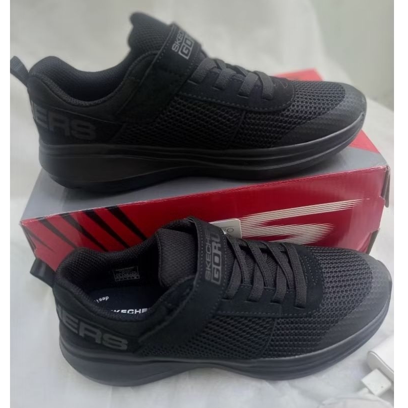 Sepatu Sekolah Anak Size Besar Sepatu Hitam Polos Skechers Go Run Unisex