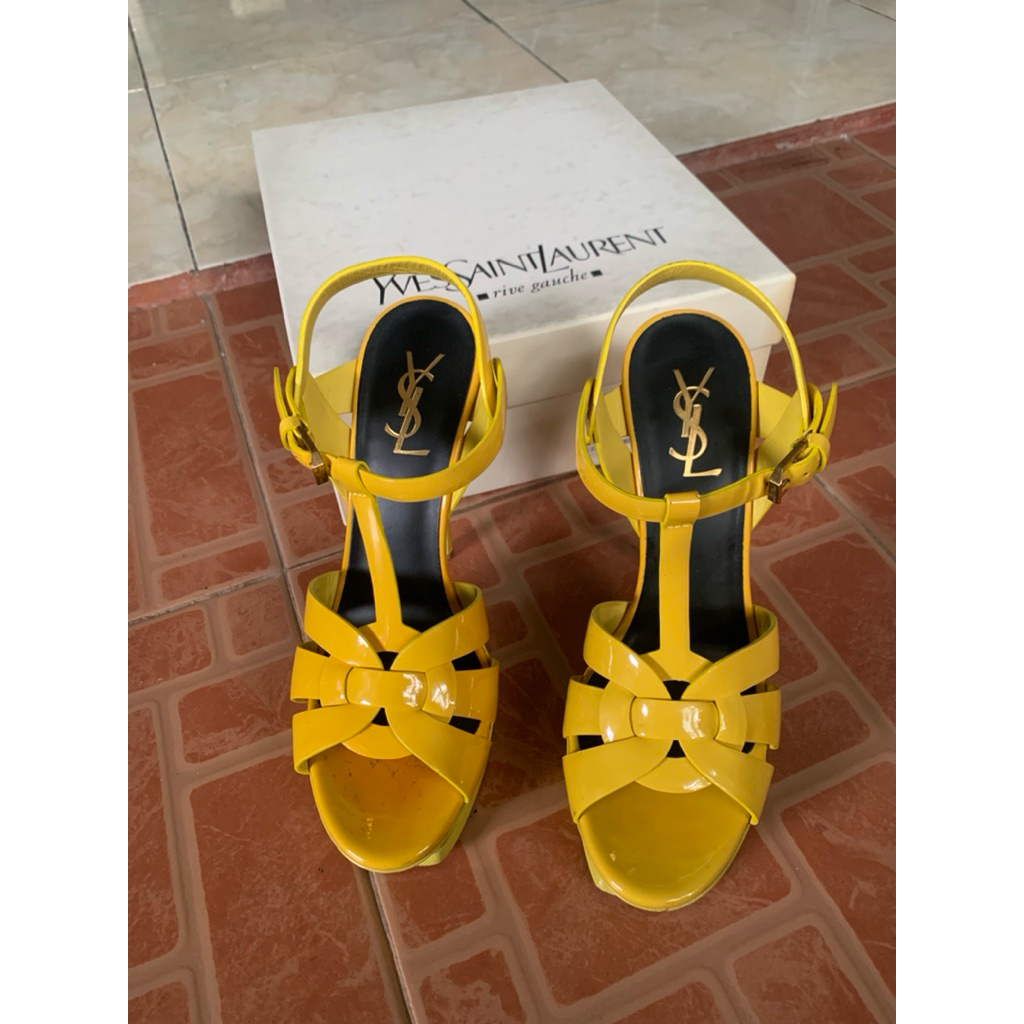 YSL Tribute Yellow Heels Sandal
