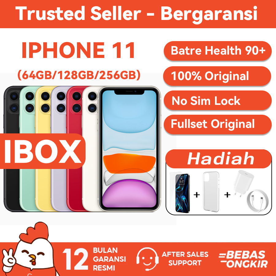 IBOX iPhone 11 256GB/128GB/64GB GOOD CONDITIONS FULLSET MULUS SECOND ip 11 Second Bekas Bh 90%+ ORIG