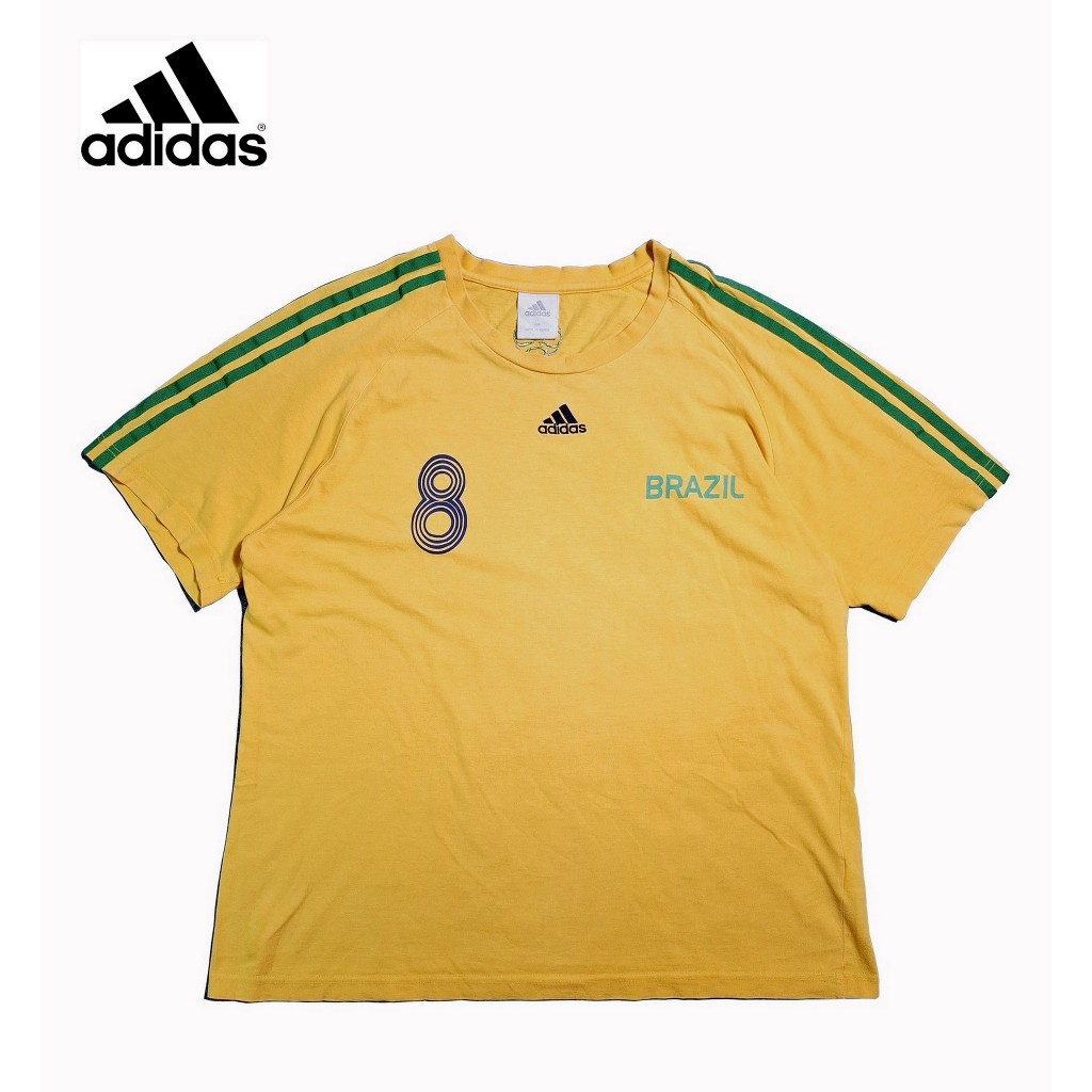 Kaos Jersey Adidas Brazil Original – Baju Bola Kuning Sporty Pria