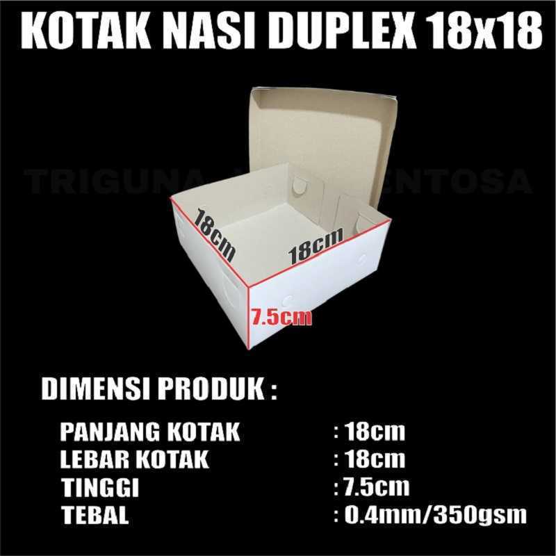 Kotak Nasi Dus TPS Putih 18x18 . kotak kue TPS Putih polos 18x18 per pcs