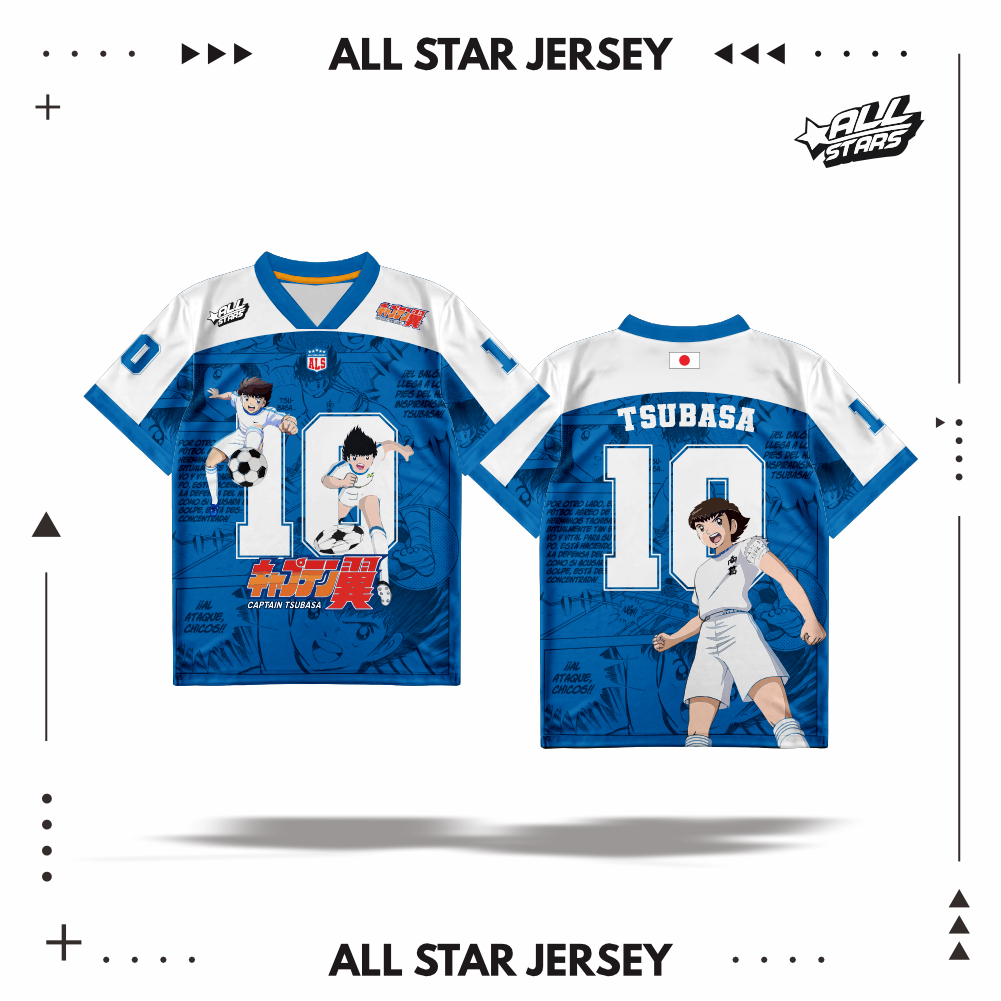 JERSEY BOXY OVERSIZE CAPTAIN TSUBASA | JERSEY ANIME | JERSEY TSUBASA | JERSEY JAPAN  | BAHAN DRI-FIT