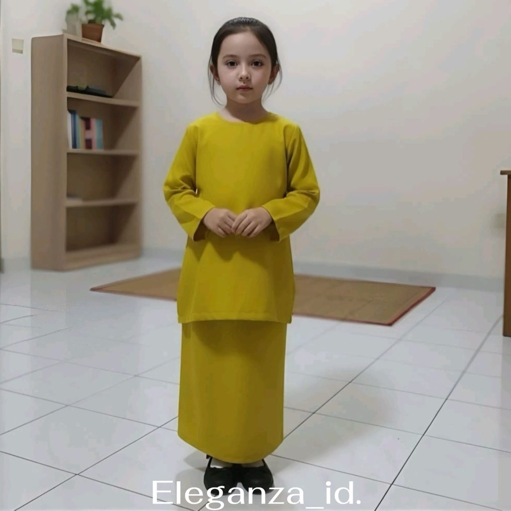 Baju Kurung Melayu Baju Seragam Sekolah Anak Perempuan Bahan Katun