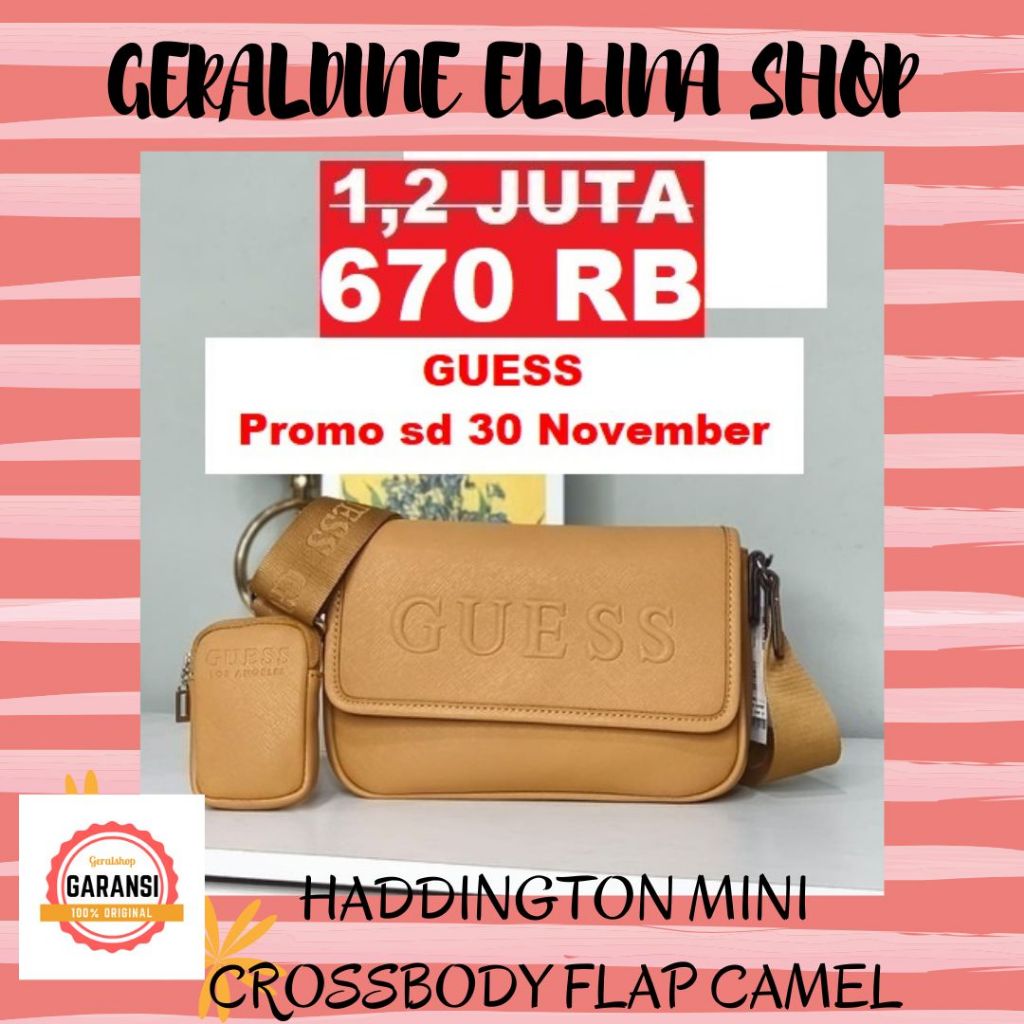 Tas sling bag Guess wanita original 100% seri HADDINGTON MINI
