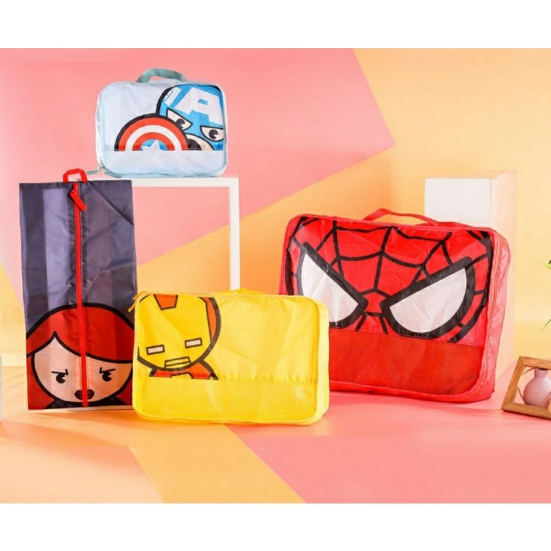 Miniso Travel Bag Eye Spiderman Red