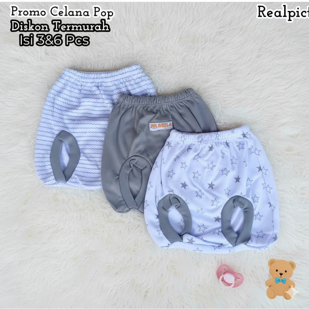 1 lusin Celana kacamata Pop Bayi Laki laki Perempuan Usia 0-3 Bulan lusinan Motif Lucu
