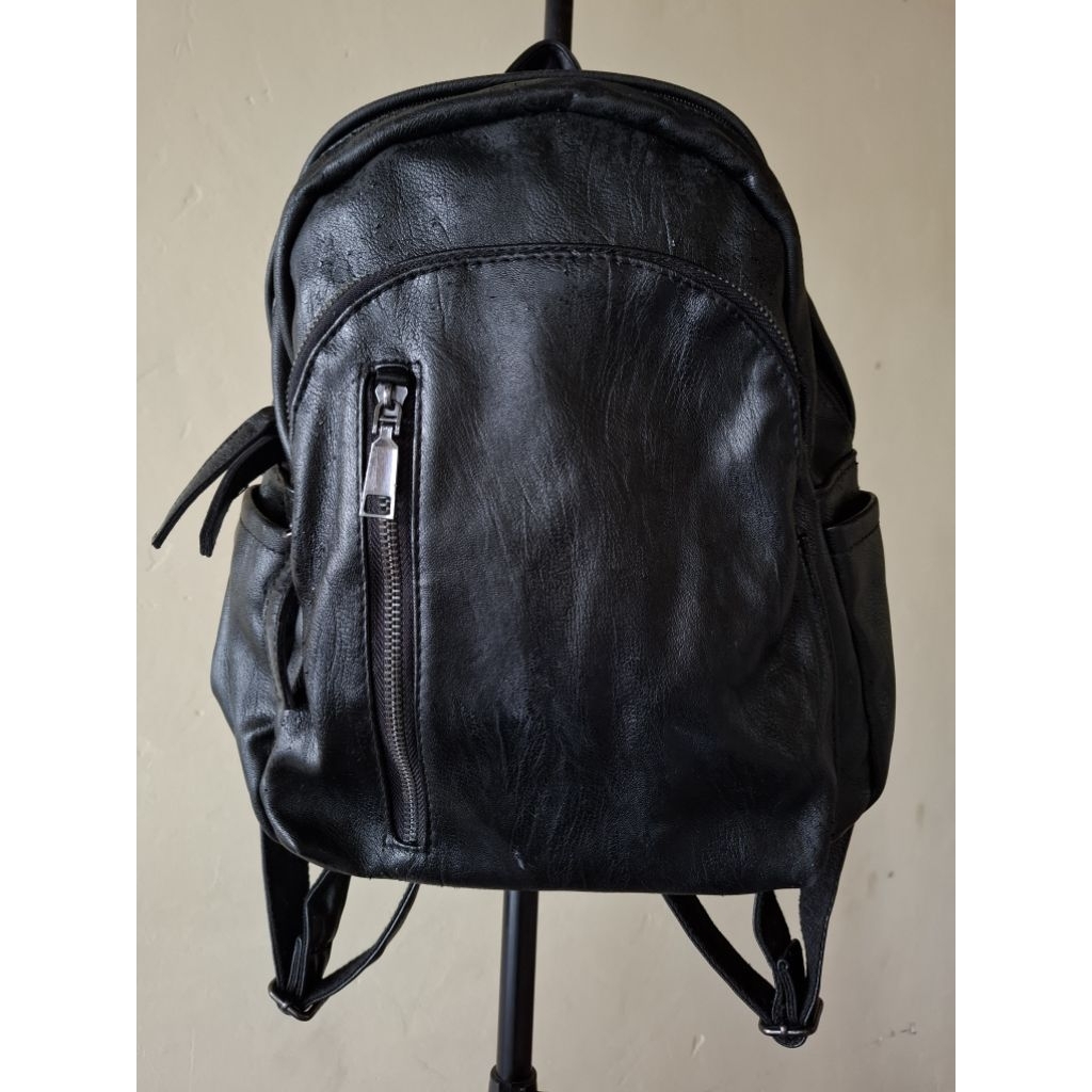 [PRELOVED READY STOCK] TAS KULIT MINI BACKPACK HITAM | TAS RANSEL WANITA PREMIUM BAHAN KULIT ASLI