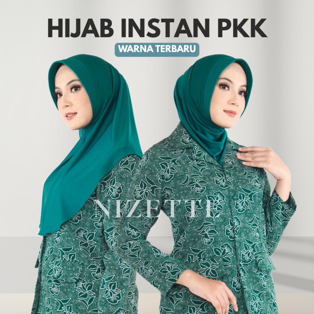 Hijab Kerudung Jilbab Instan Bergo PKK Hijau Tosca Kerudung Instan Ped Bergo Warna PKK Terbaru