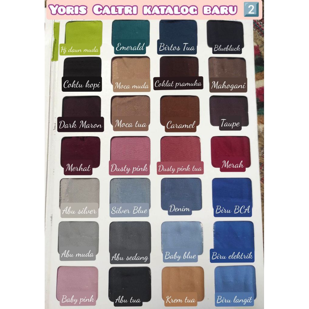 Kain YORIS CALTRI 46WARNA/ yorris merk CALTRI per 0,5m butikzahya