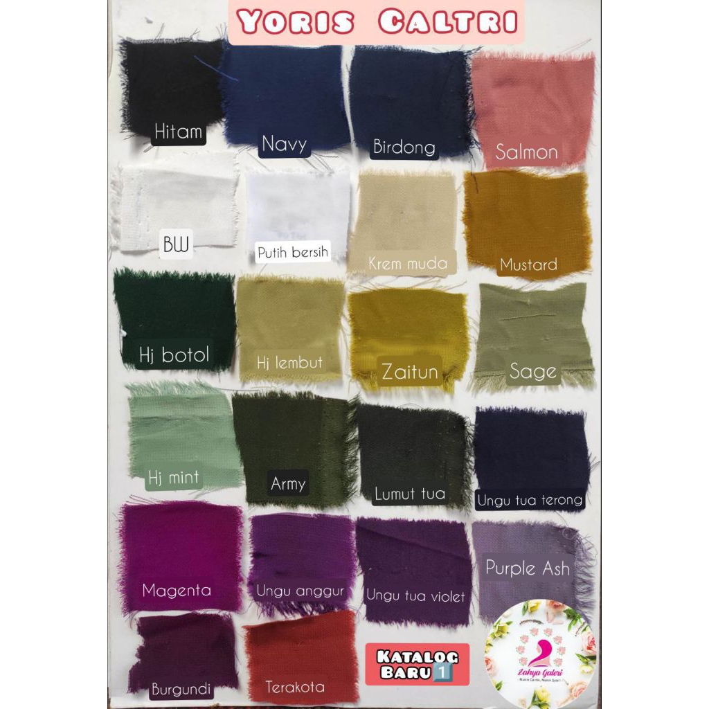 Kain YORIS CALTRI 46WARNA/ yorris merk CALTRI per 0,5m butikzahya