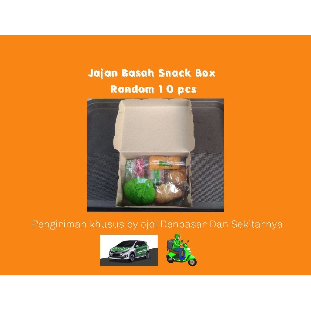 Snack Box jajan basah/basah/tradisional/kering/bolu Paket Hemat 3 kue seribuan  plus air mineral gel