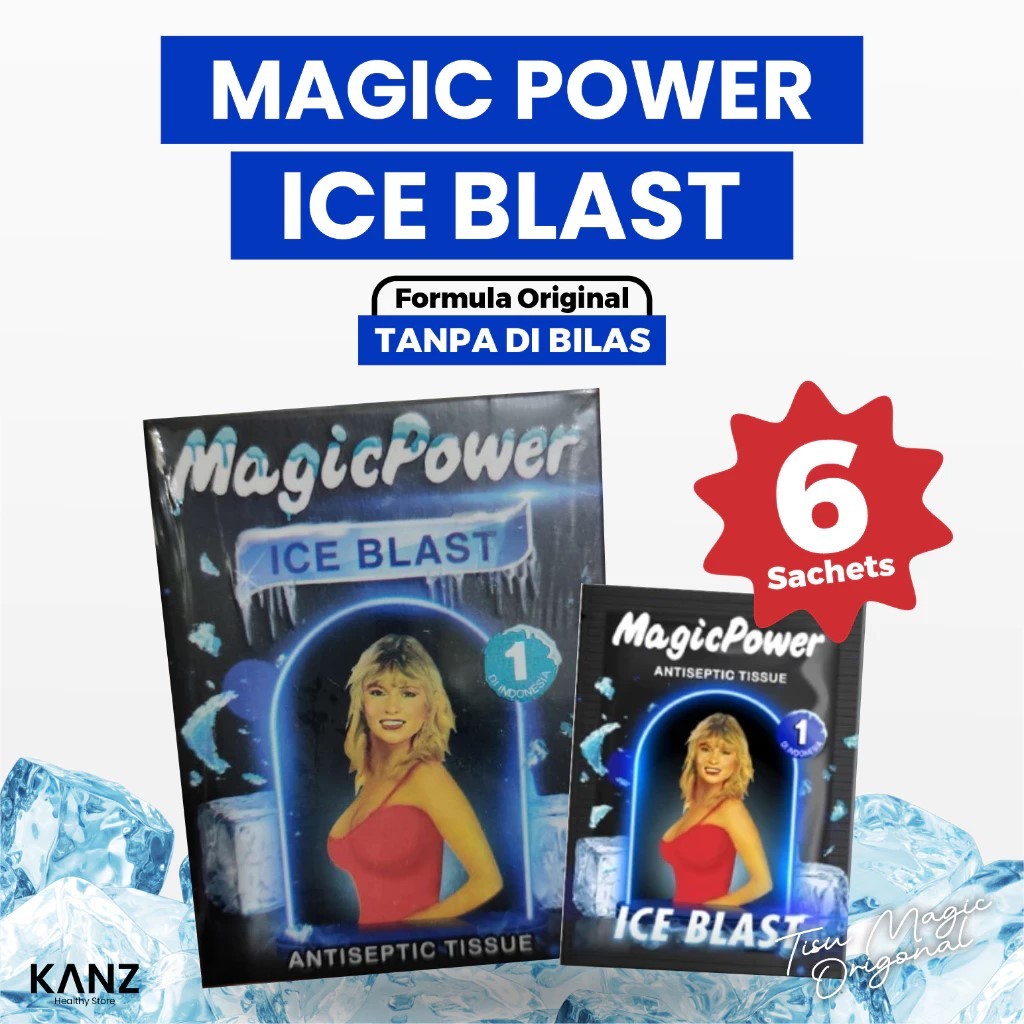 Magic Power Tissue Ice Blast - Antiseptic Tisu 1 Box (6 Sachet) Tisu Magic Power Ice Blast 6 Sachet 
