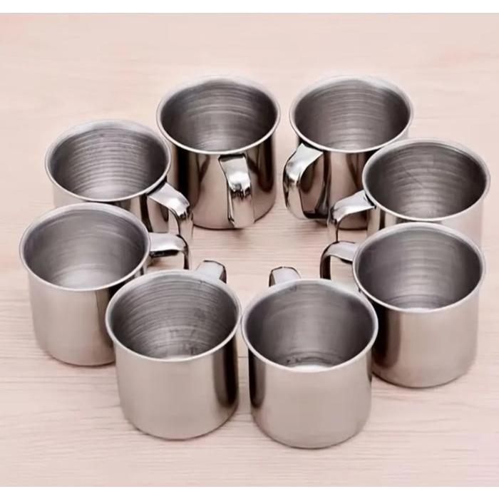 1 Lusin Mug Stainless 7cm Cangkir Mini Stainless 7cm untuk Minuman dan Kopi