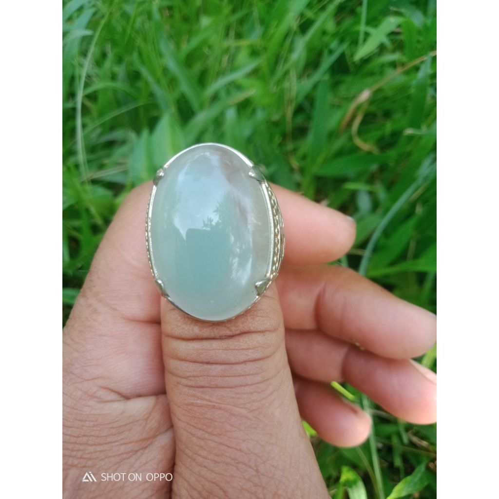 Cincin natural kecubung air dwicolor