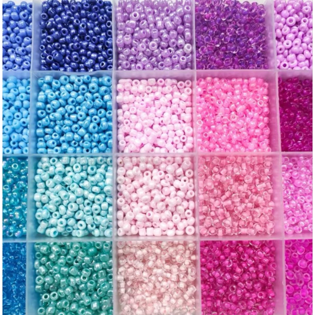 BeadsBaby88 Manik Mote Pasir size 2mm 11/o warna cantik dalam silver line cocok untuk digunakan