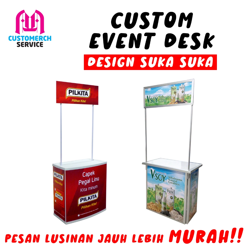 event desk booth portable murah pvc dan aluminium
