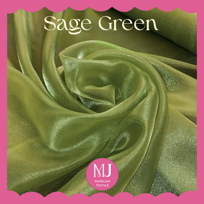 TermurahKain Organza Pasir/Organza Krystal/Organza Metalik/Organza Glitter Premium Silk Meteran