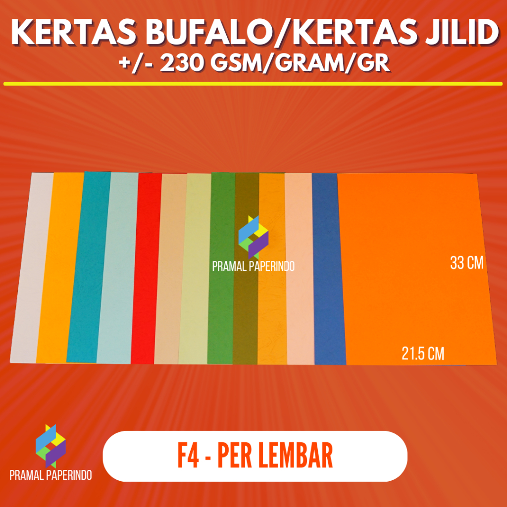 [PER LEMBAR] Kertas Jilid F4 Kertas Bufalo F4 Kertas Cover F4 Kertas Bufalo 230gsm