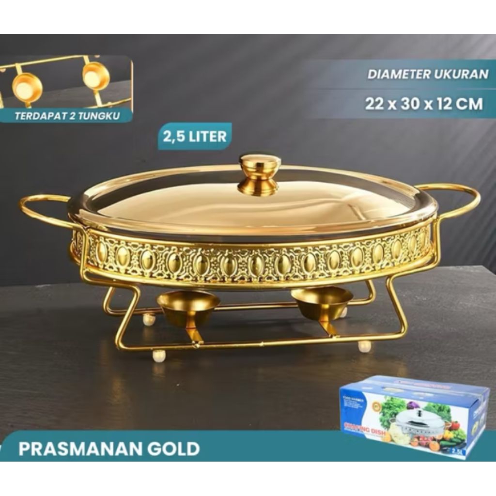 Prasmanan | Wadah Saji Kaca Sultan Gold