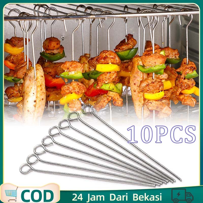 15/20cm Tusuk Sate Besi Tusuk Sate Stenlis Steel 10pcs Tusuk Sate Bbq Tusuk Sate Stainless Panjang