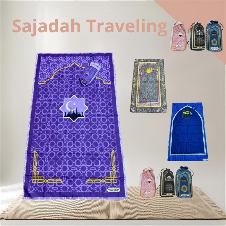 Paket Hampers 1 Lusin 12 pcs Sajadah Traveling pouch Turki- Sajadah traveling Turki -Sajadah Travel 