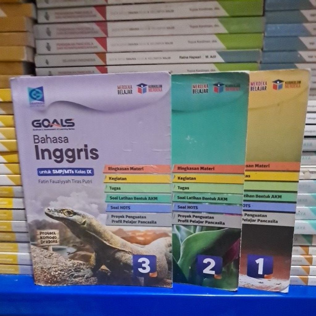 buku bekas ori kurikulum merdeka GOALS  BAHASA INGGRIS  UNTUK SMP/MTS KELAS  1, 2, 3, GRAFINDO
