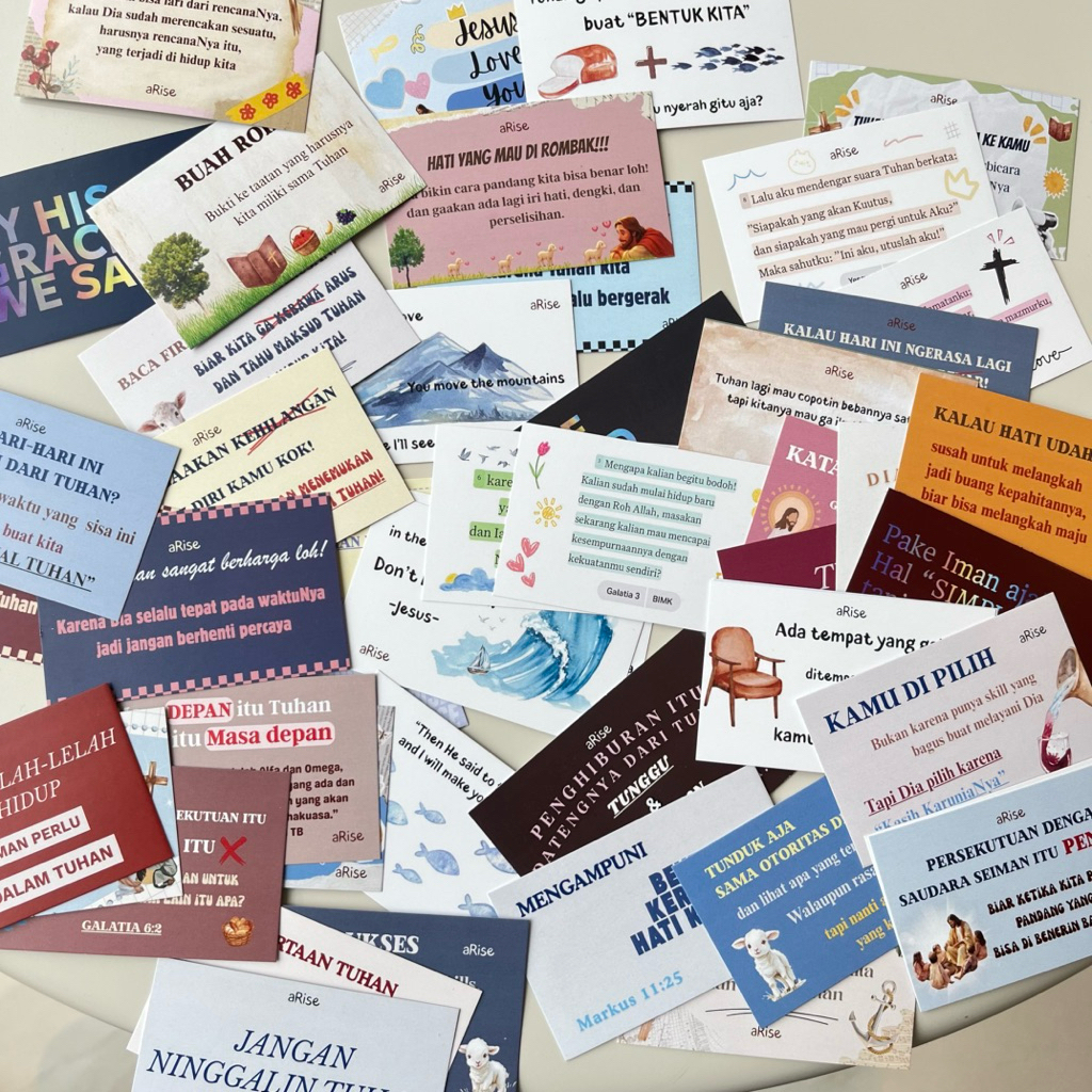 aRise God Word Bahasa Inggris / Ayat Alkitab / Kartu Rohani Kristen / Permainan Kartu Rohani