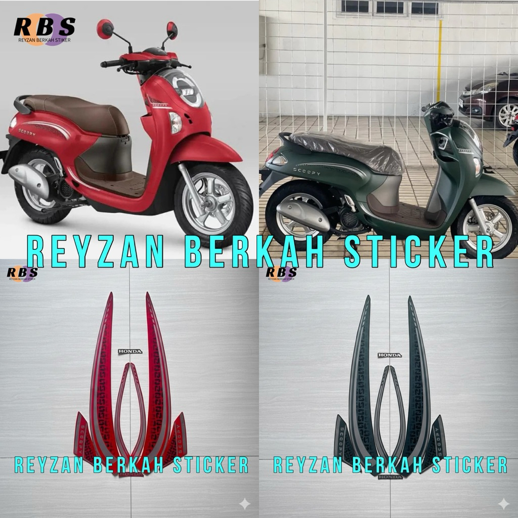 STIKER STRIPING LIS LES BODY MOTOR SCOOPY STYLISH 2024 2025