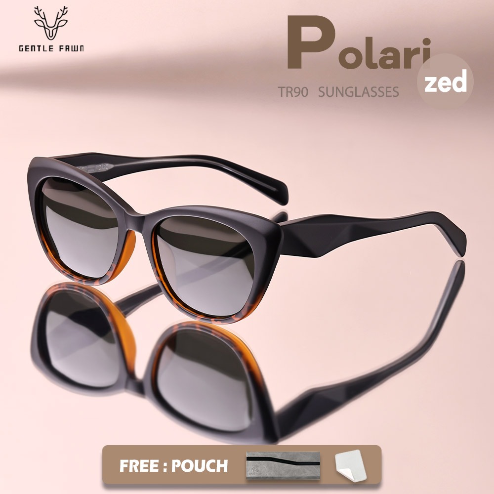 Gentle Fawn Kacamata Sunglasses Polarized Anti Silau Style Cat Eye Bahan TR90 Ringan Fashion Wanita 