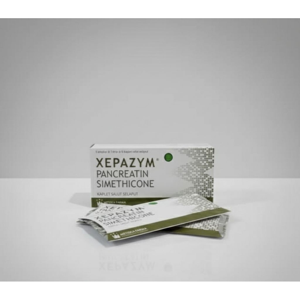 Xepazym Box 30 Tablet Pancreatin Simethicone | Obat Mengatasi Kembung