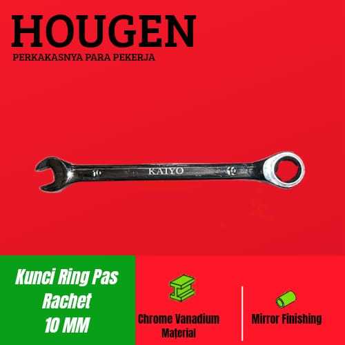 Kunci Ring Pas Rachet 10 mm kunci ring pas HOUGEN
