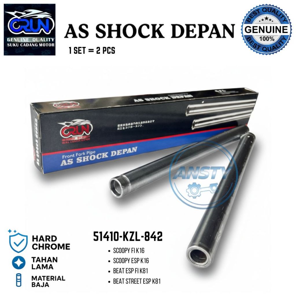 51410-KZL-842 CRUN As Shockbreaker Depan Honda Beat Street ESP As Shock K81 Scoopy ESP FI K16