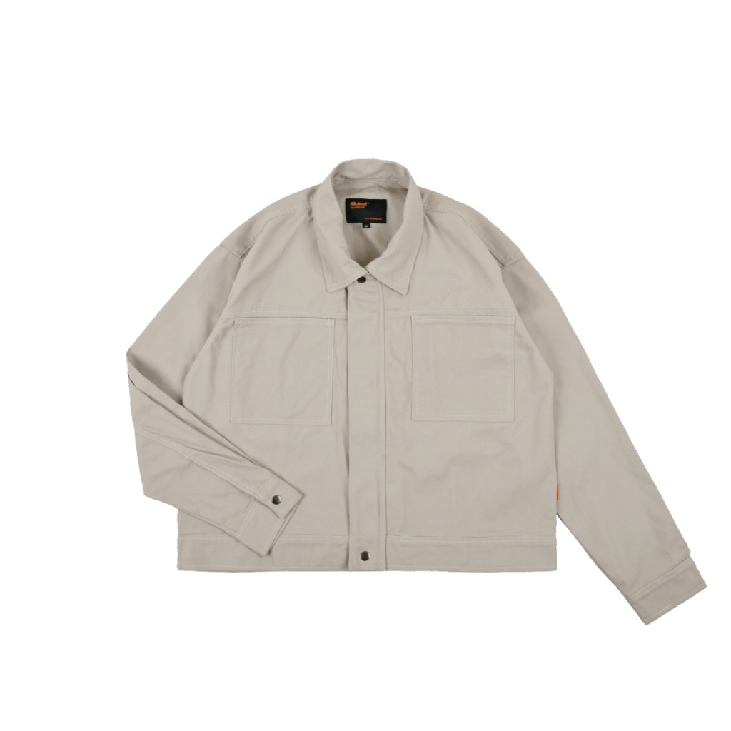 Mickout Dune Trucker Jacket - Jaket Trucker Pria Cotton Twill Boxy Fit - Cream