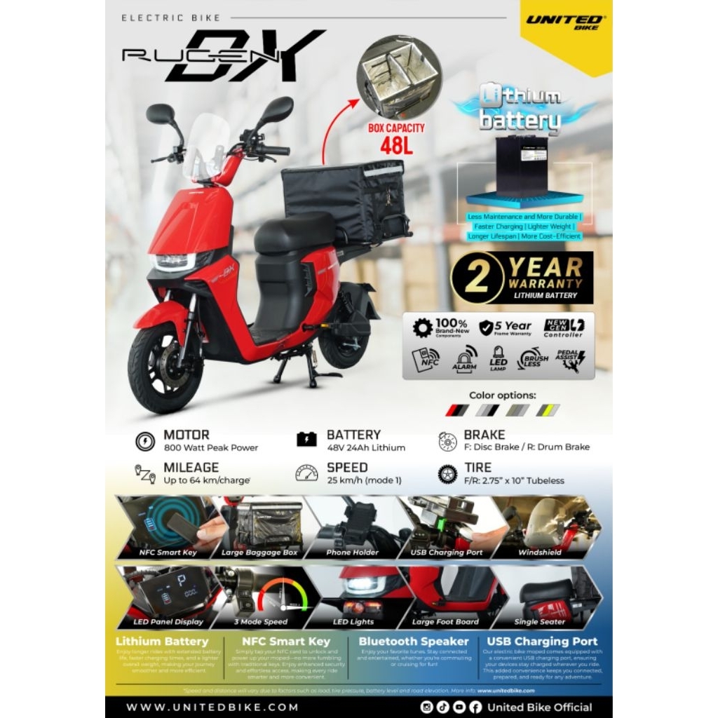 SEPEDA LISTRIK UNITED RUGEN DX