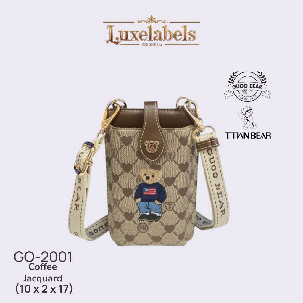 Luxelabels - Tas Handphone Ringan Motif Beruang Phone Bag HPO Import Gaya TTWN & GUOO Bear Bangkok